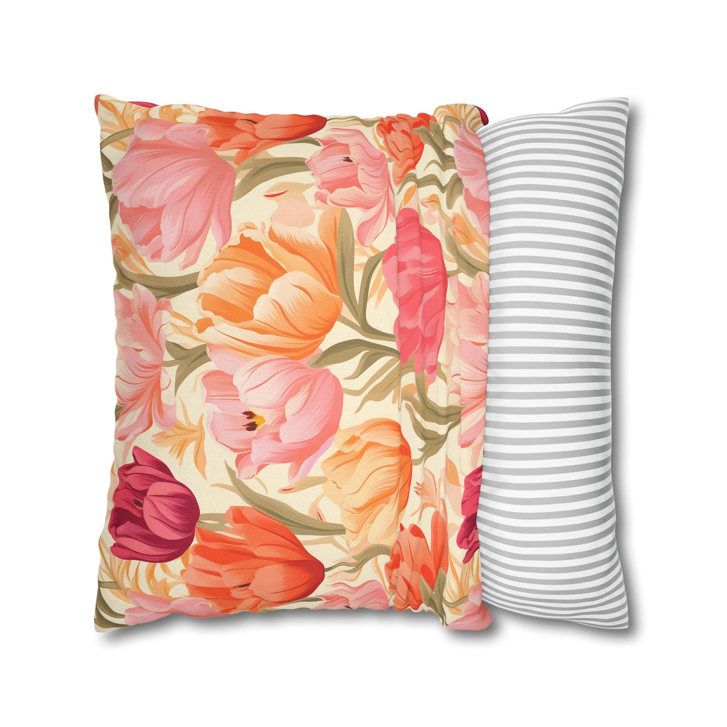 "Pink & Coral Garden" — Neurodivergent Pride Throw Pillow | Soft Print · Calm Space | Neubrave