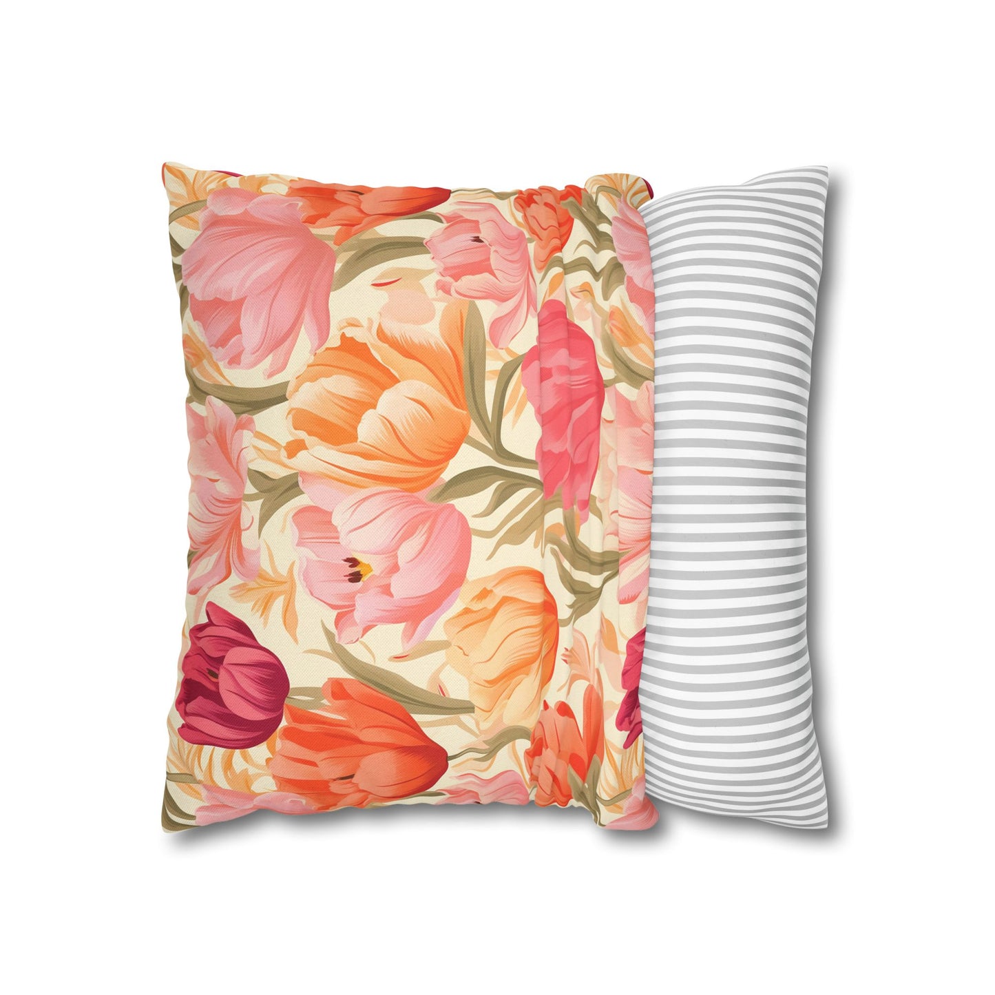 "Pink & Coral Garden" — Neurodivergent Pride Throw Pillow | Soft Print · Calm Space | Neubrave