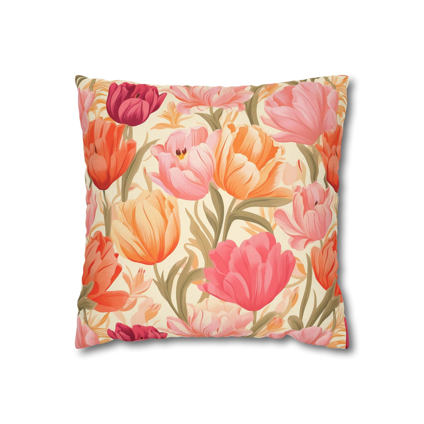 "Pink & Coral Garden" — Neurodivergent Pride Throw Pillow | Soft Print · Calm Space | Neubrave