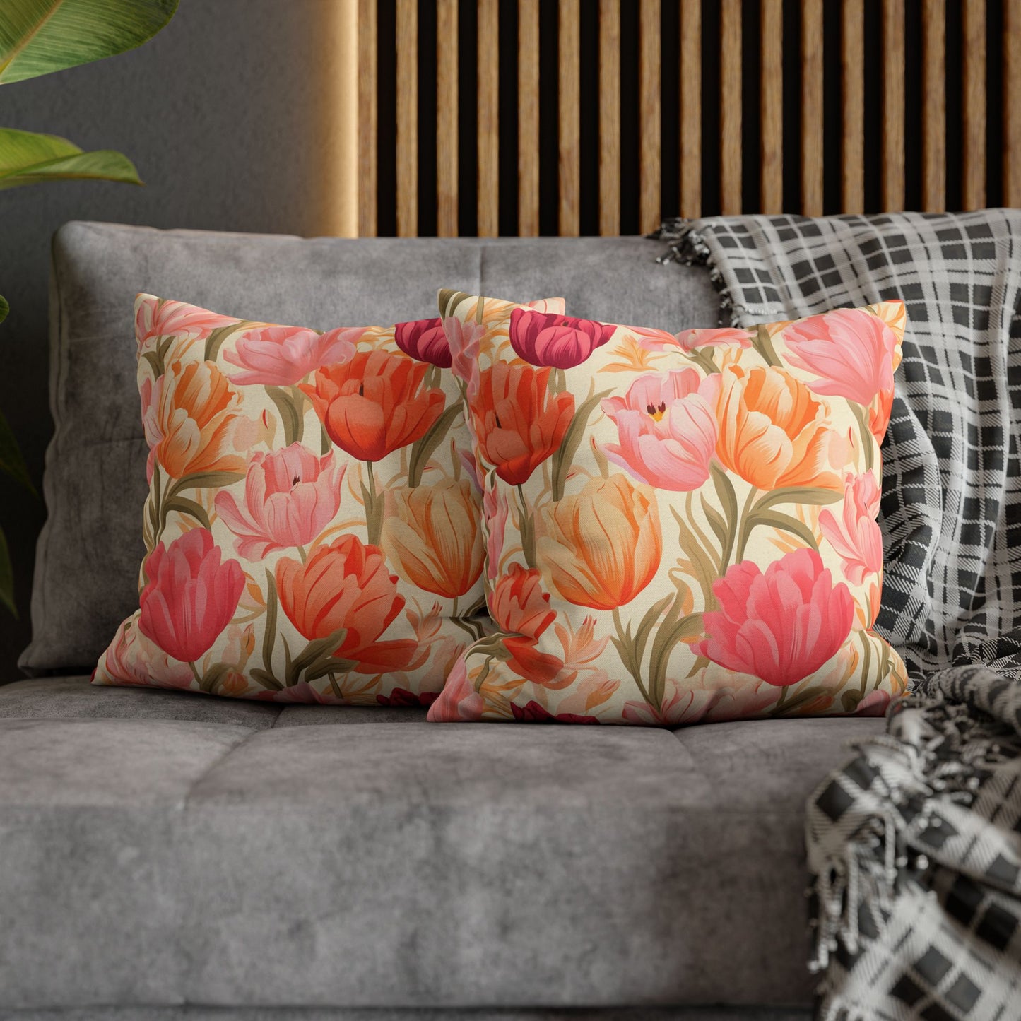 "Pink & Coral Garden" — Neurodivergent Pride Throw Pillow | Soft Print · Calm Space | Neubrave