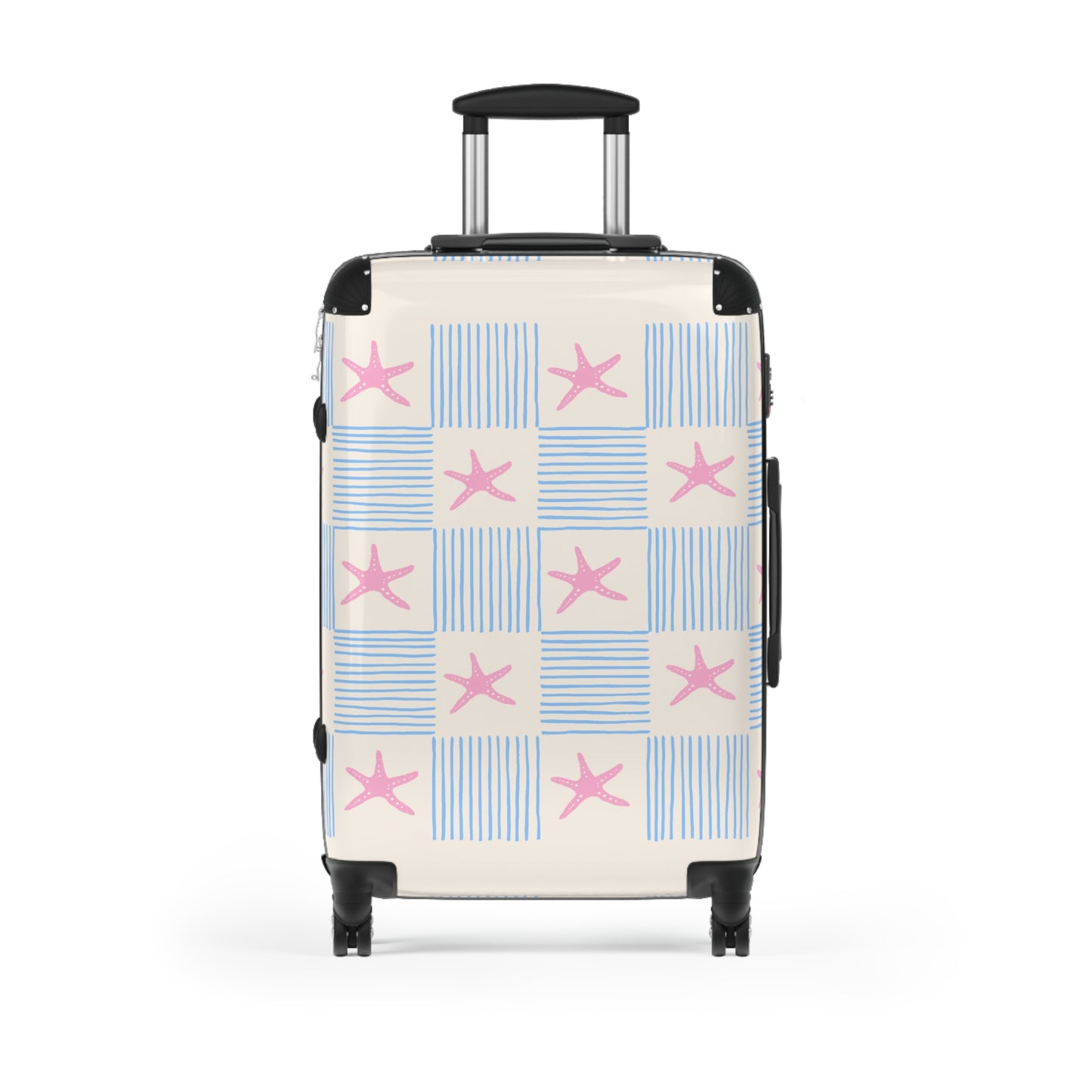 Maleta de mano a cuadros de estrella de mar | Bolsa de viaje del Orgullo neurodivergente | Equipaje de carcasa rígida | Maleta de cabina | Maleta con ruedas | Maleta de viaje con ruedas