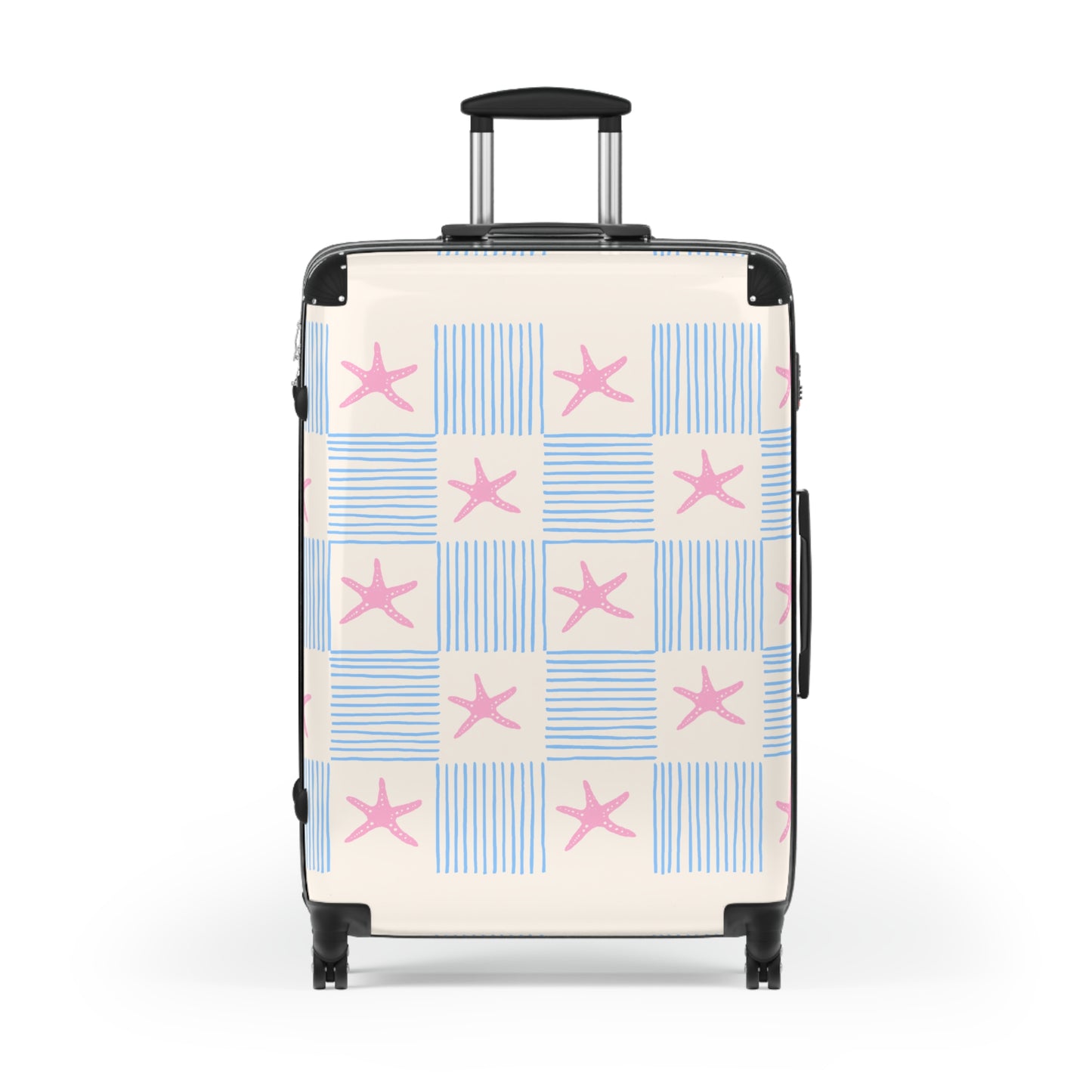 Maleta de mano a cuadros de estrella de mar | Bolsa de viaje del Orgullo neurodivergente | Equipaje de carcasa rígida | Maleta de cabina | Maleta con ruedas | Maleta de viaje con ruedas