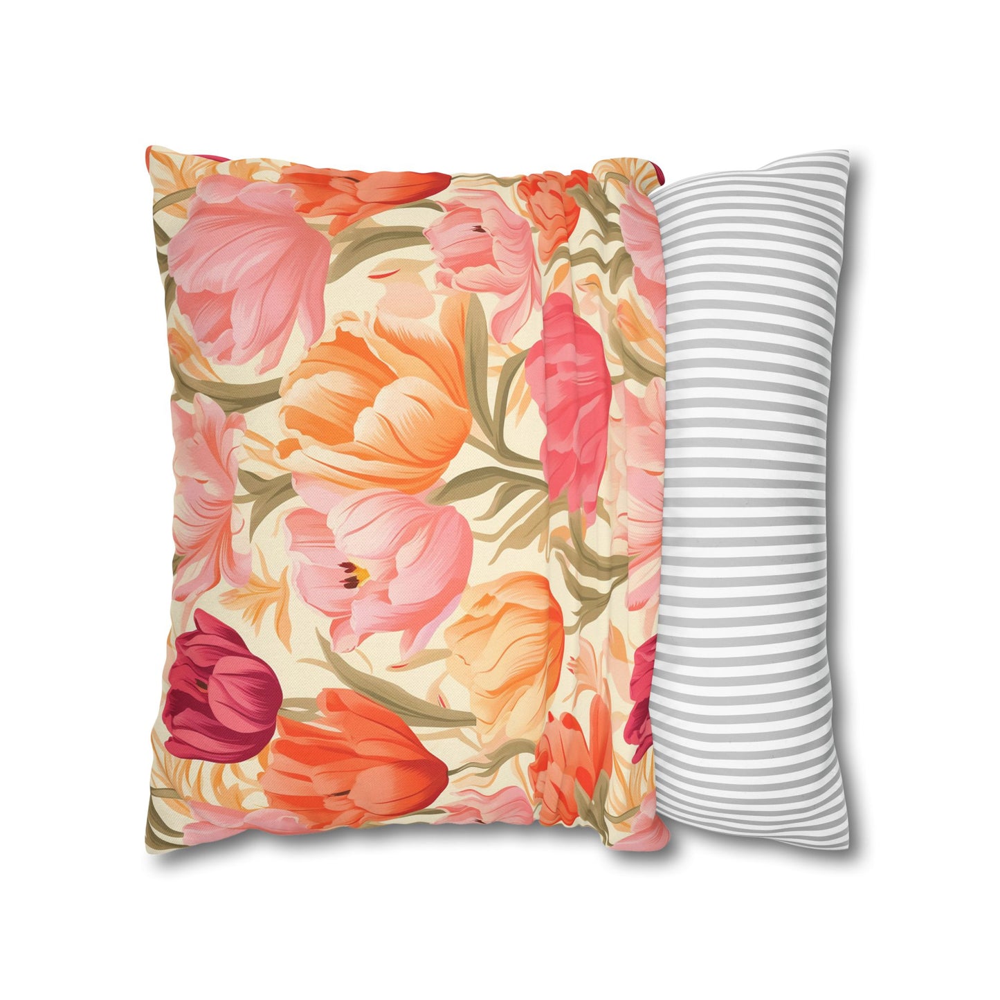 "Pink & Coral Garden" — Neurodivergent Pride Throw Pillow | Soft Print · Calm Space | Neubrave