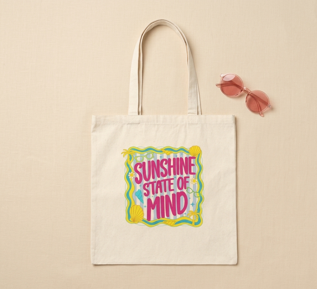 "Sunshine State of Mind" — Neurodivergent Pride Tote Bag | Canvas · 15" × 16" | Neubrave