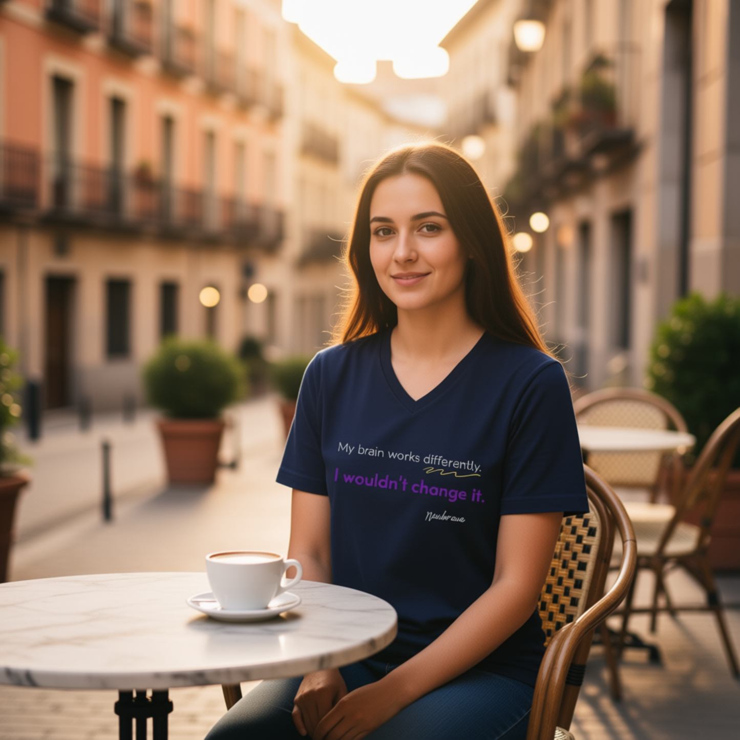 "My Brain Works Differently" — Neurodivergent V-Neck Tee | Soft Cotton · Unisex | Neubrave