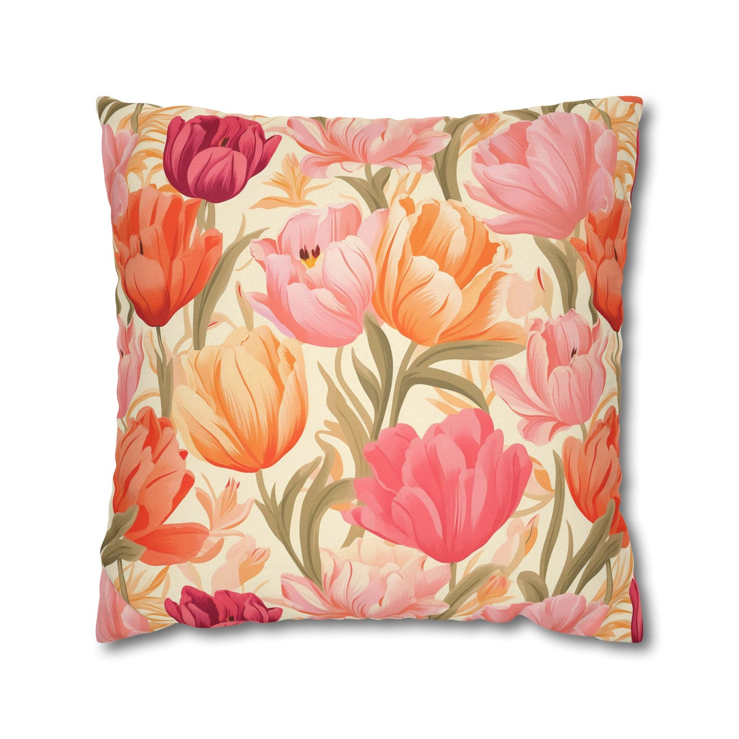 "Pink & Coral Garden" — Neurodivergent Pride Throw Pillow | Soft Print · Calm Space | Neubrave