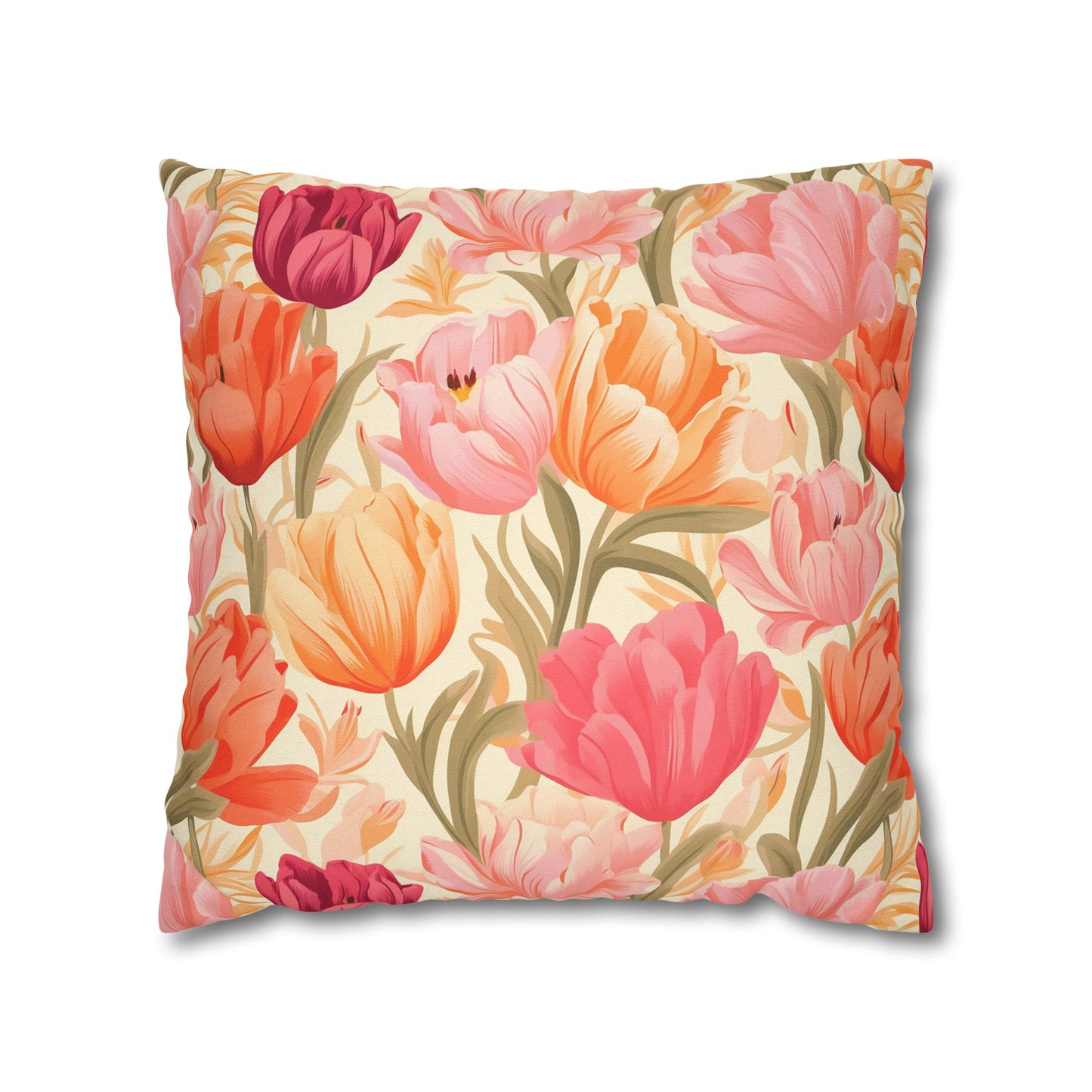 "Pink & Coral Garden" — Neurodivergent Pride Throw Pillow | Soft Print · Calm Space | Neubrave
