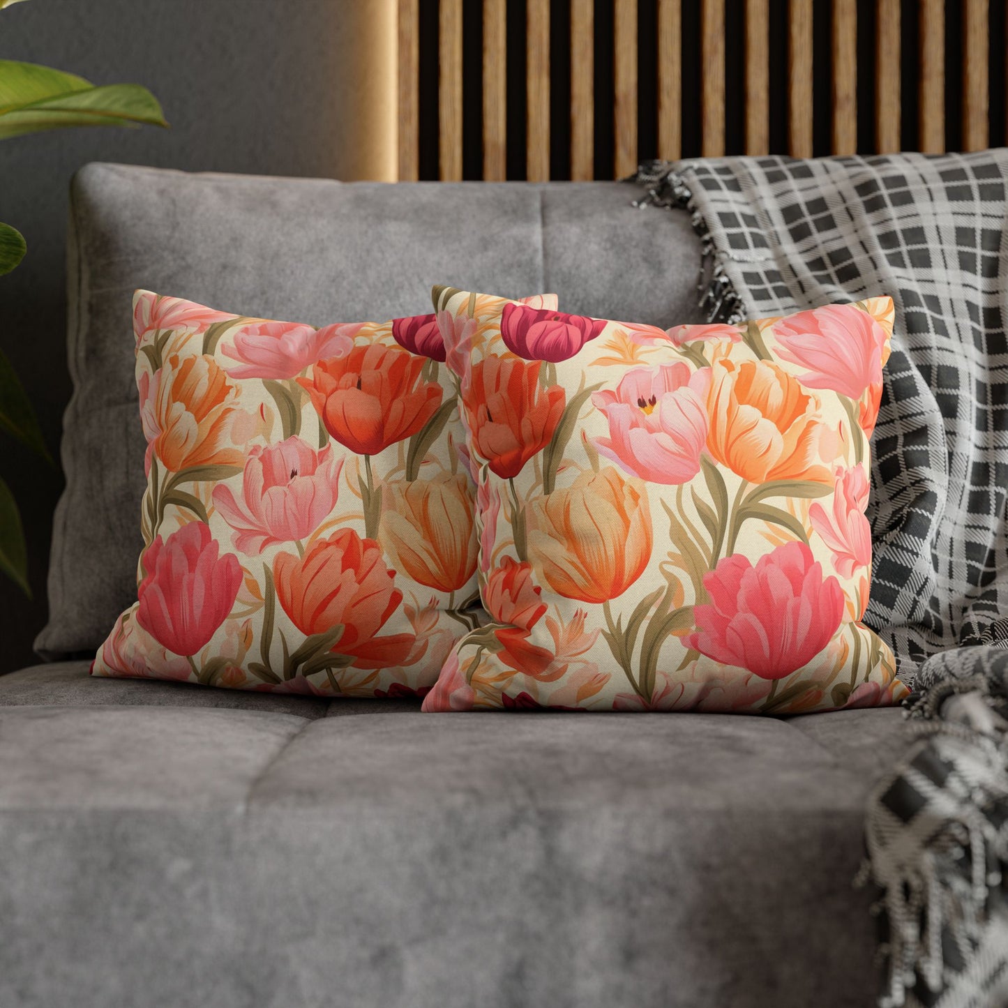 "Pink & Coral Garden" — Neurodivergent Pride Throw Pillow | Soft Print · Calm Space | Neubrave