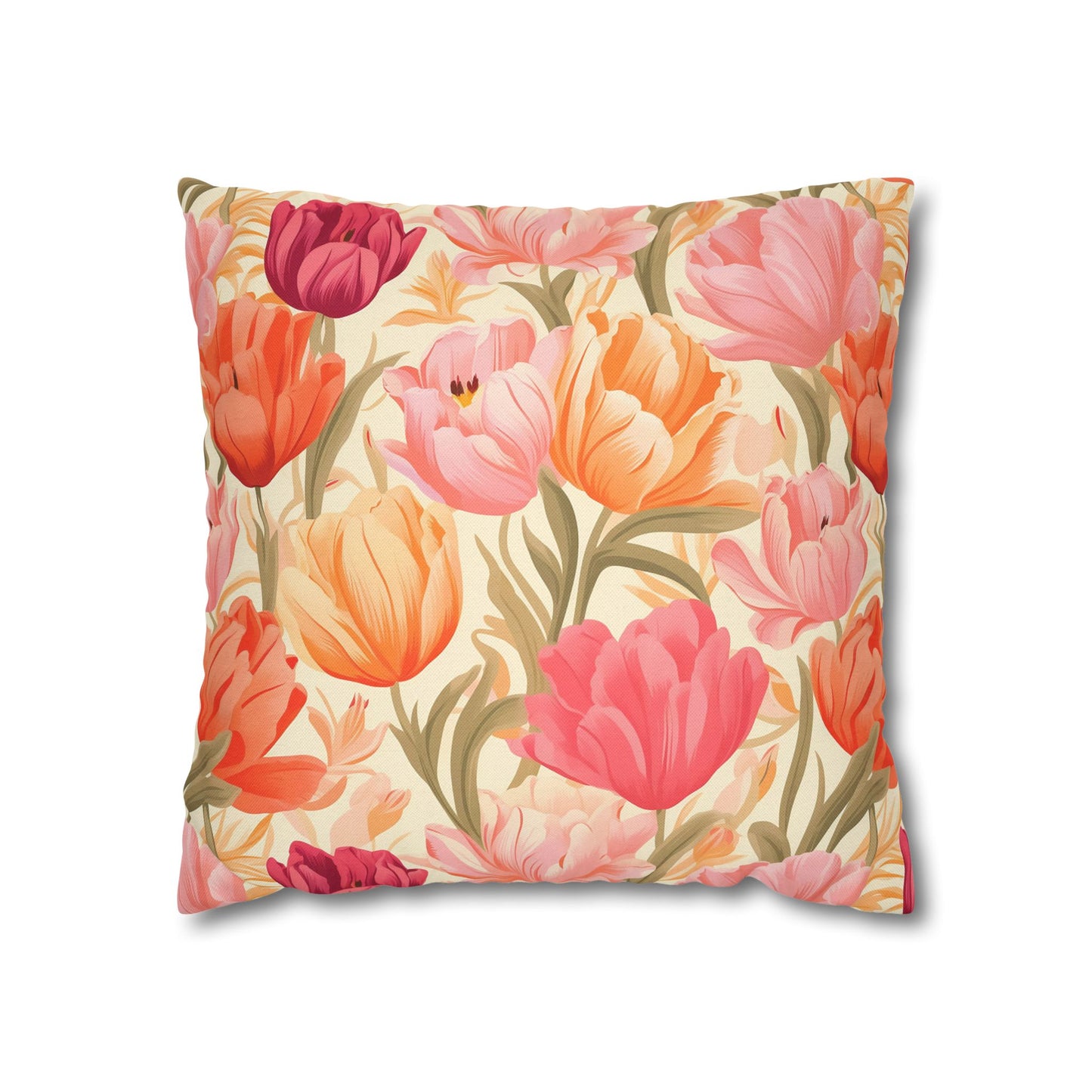 "Pink & Coral Garden" — Neurodivergent Pride Throw Pillow | Soft Print · Calm Space | Neubrave