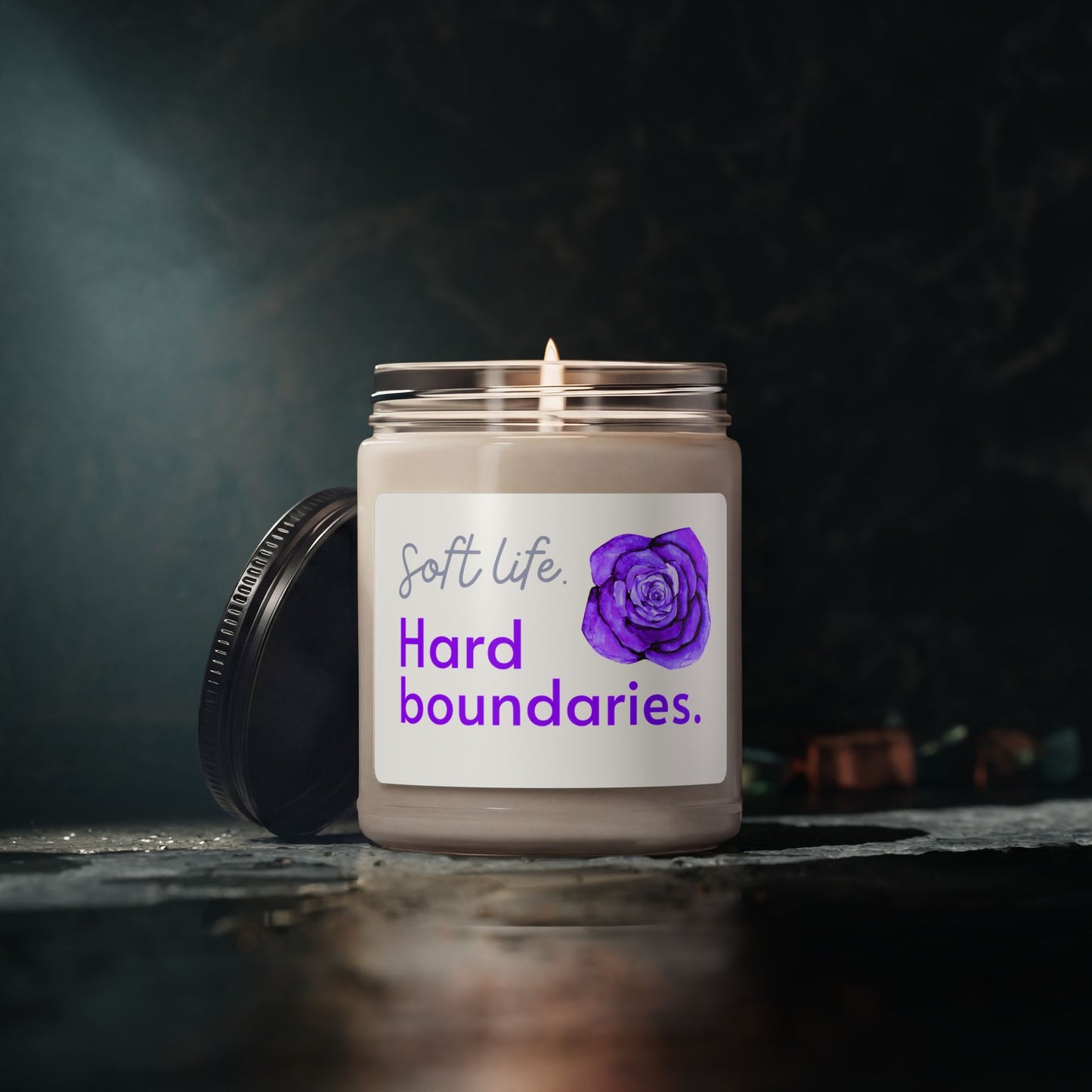 "Soft Life. Hard Boundaries." — Neurodivergent Soy Candle | 9oz · Scented · Self-Care Gift | Neubrave