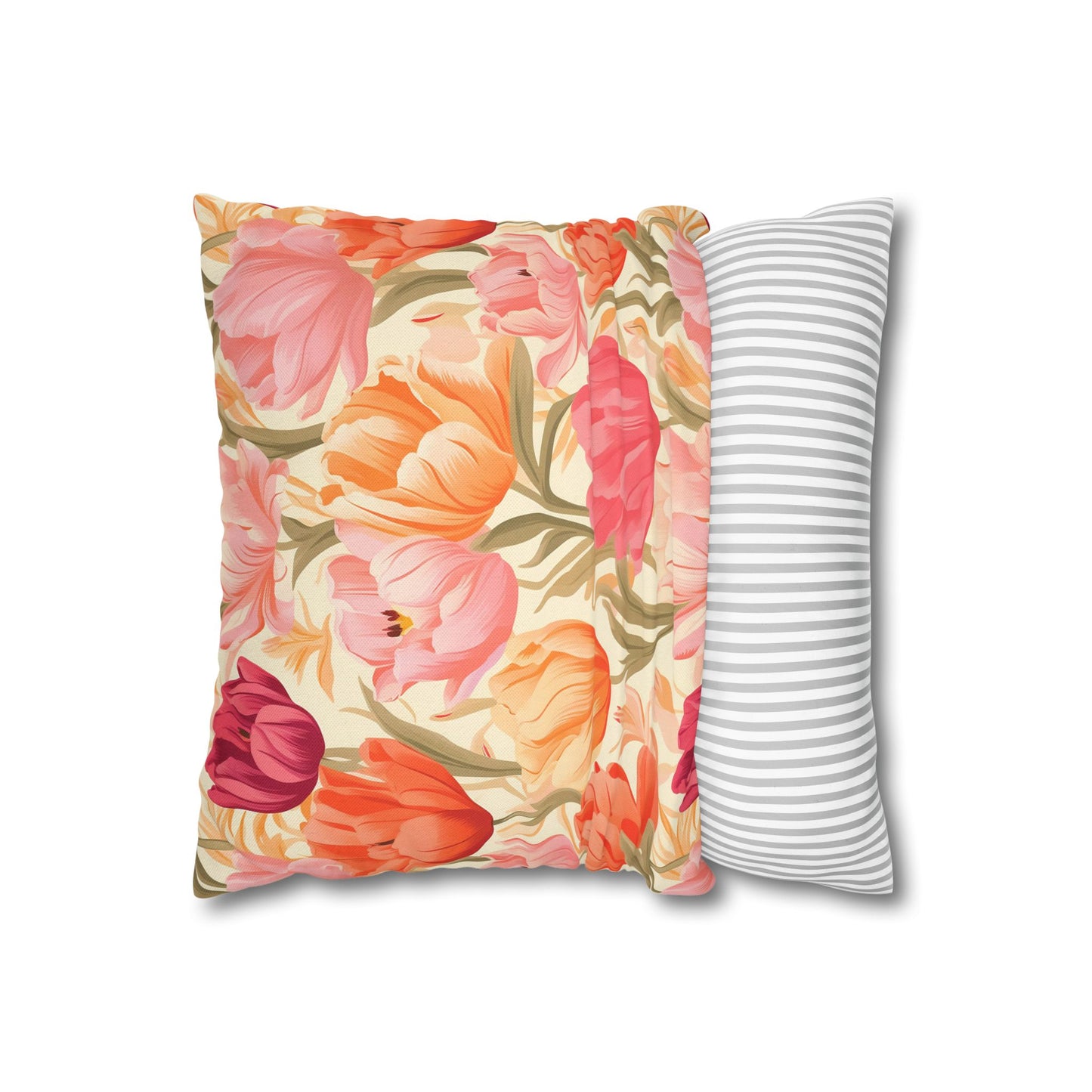 "Pink & Coral Garden" — Neurodivergent Pride Throw Pillow | Soft Print · Calm Space | Neubrave